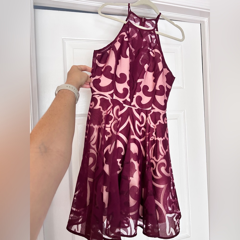 KEEPSAKE the Label Floral Burgundy Dress